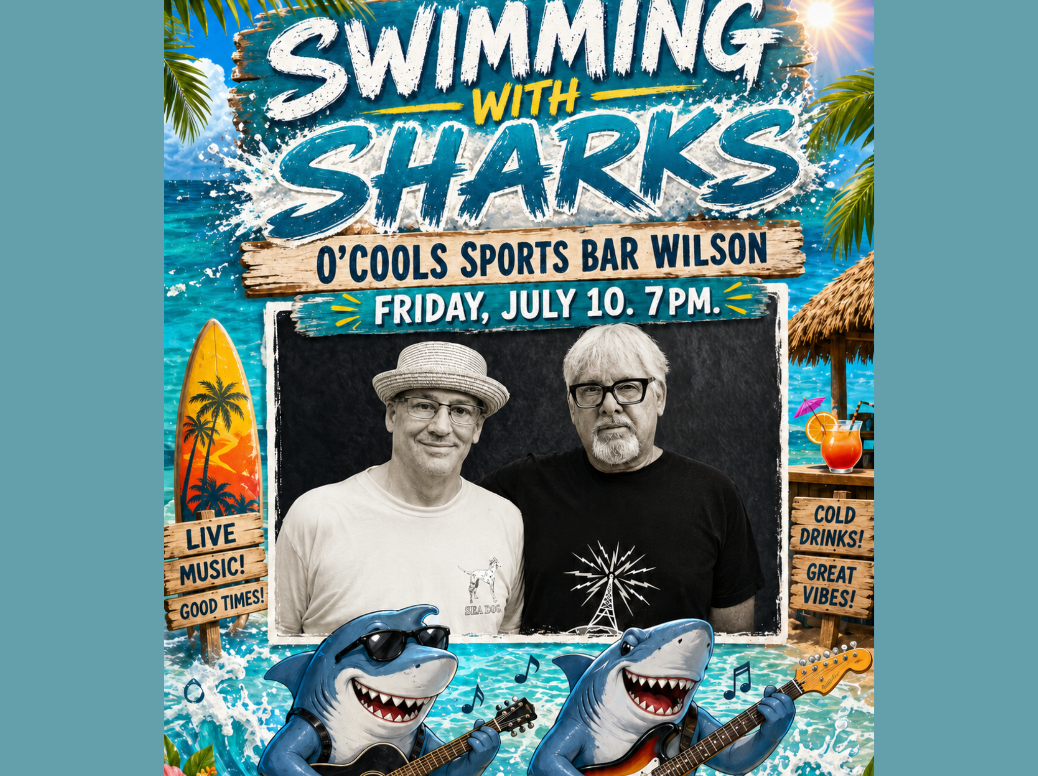 Swimming With Sharks at O’Cools
